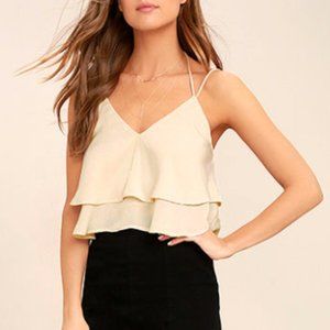 **DONATED** Lulus - Better and Better Cream Crop Top